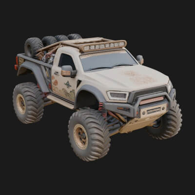 Monster Truck Model Design 16 3D Print Model