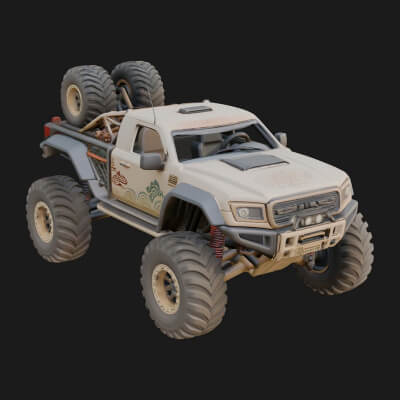 Monster Truck Model Design 18 3D Print Model