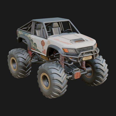 Monster Truck Model Design 2 3D Print Model