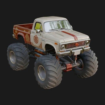 Monster Truck Model Design 4 3D Print Model