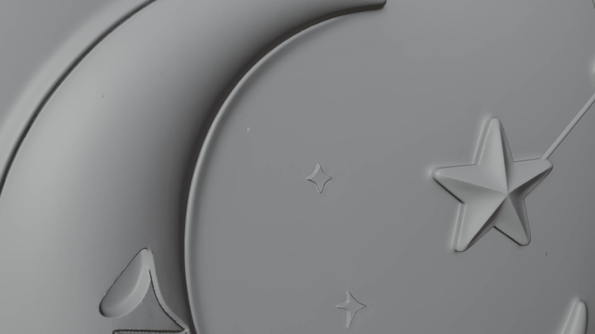 Moon and Star Heart Plaque Design 1 3D Print Model 3D Model