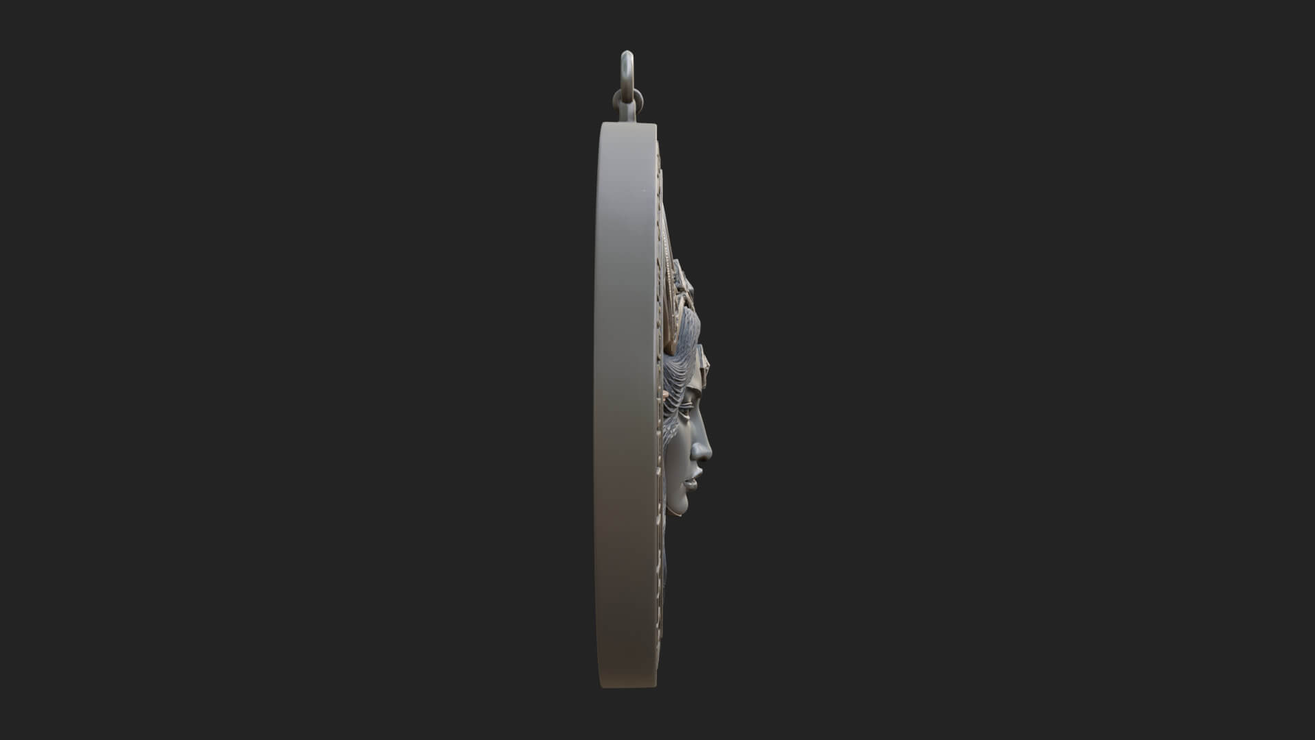 Moon Crown Goddess Oval Plaque Design 1 3D Print Model 3D Model