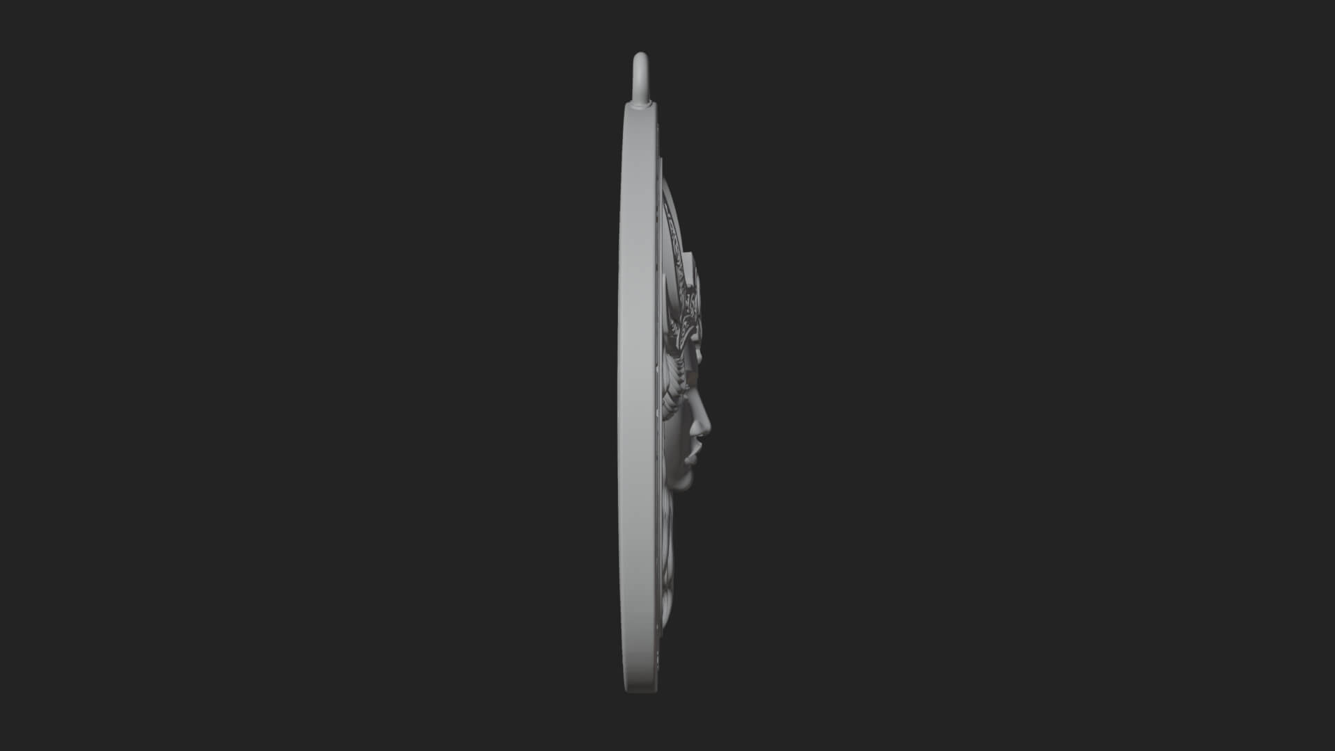 Moon Crown Goddess Oval Plaque Design 2 3D Print Model 3D Model