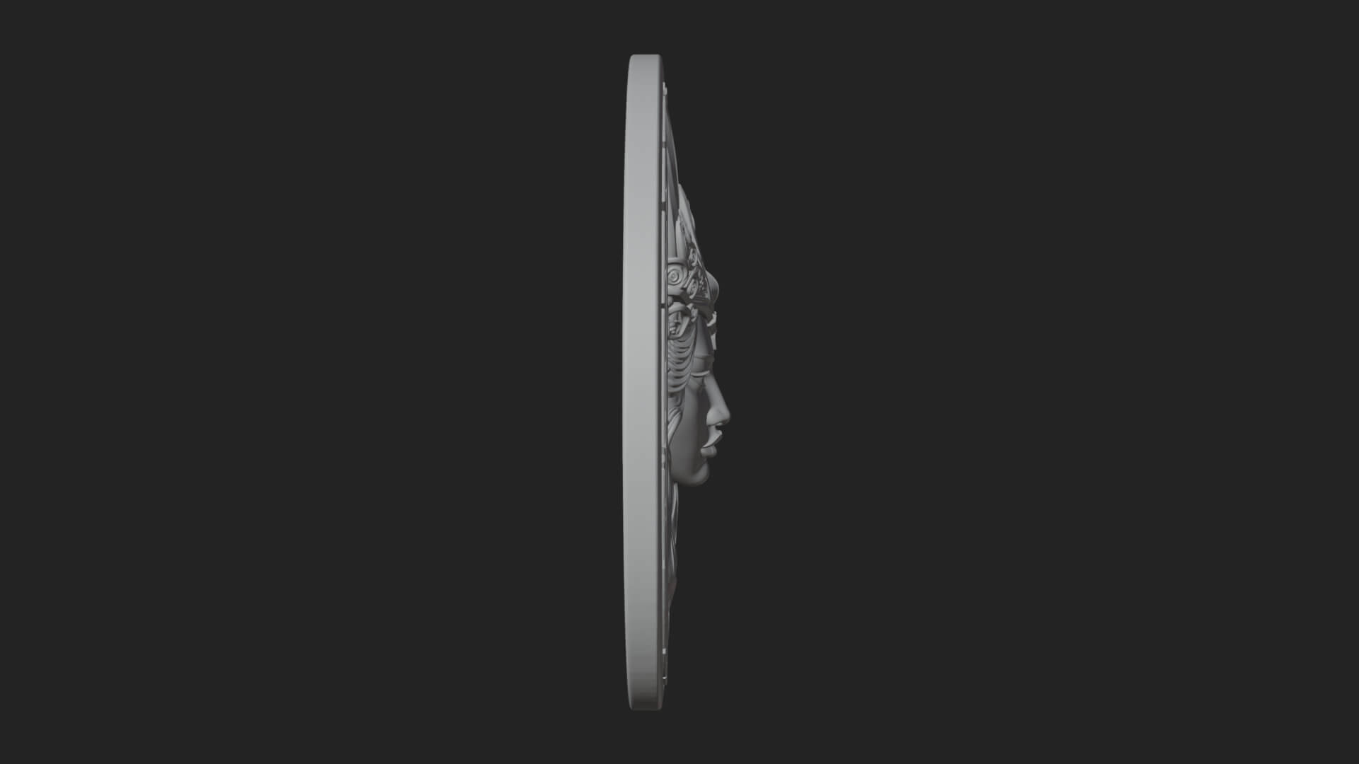 Moon Crown Goddess Oval Plaque Design 3 3D Print Model 3D Model