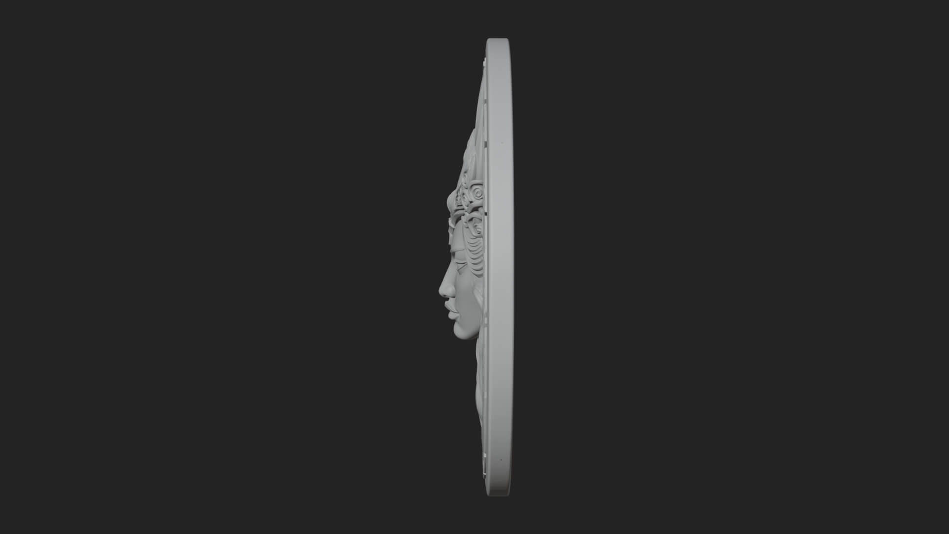 Moon Crown Goddess Oval Plaque Design 3 3D Print Model 3D Model