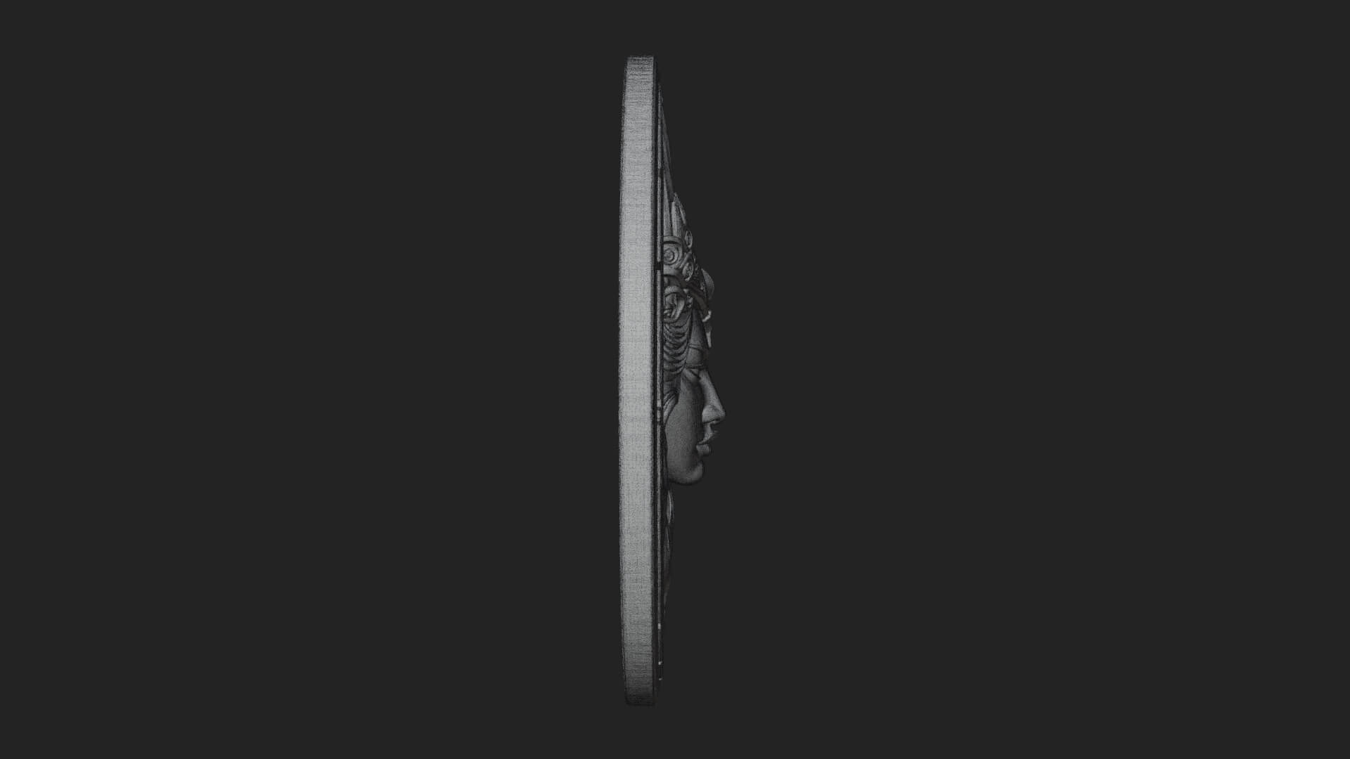 Moon Crown Goddess Oval Plaque Design 3 3D Print Model 3D Model