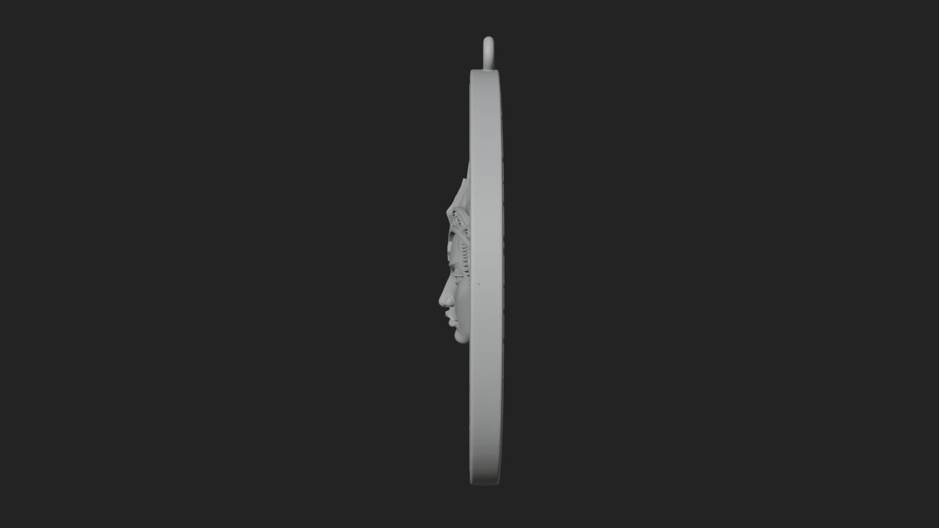 Moon Crown Goddess Oval Plaque Design 4 3D Print Model 3D Model