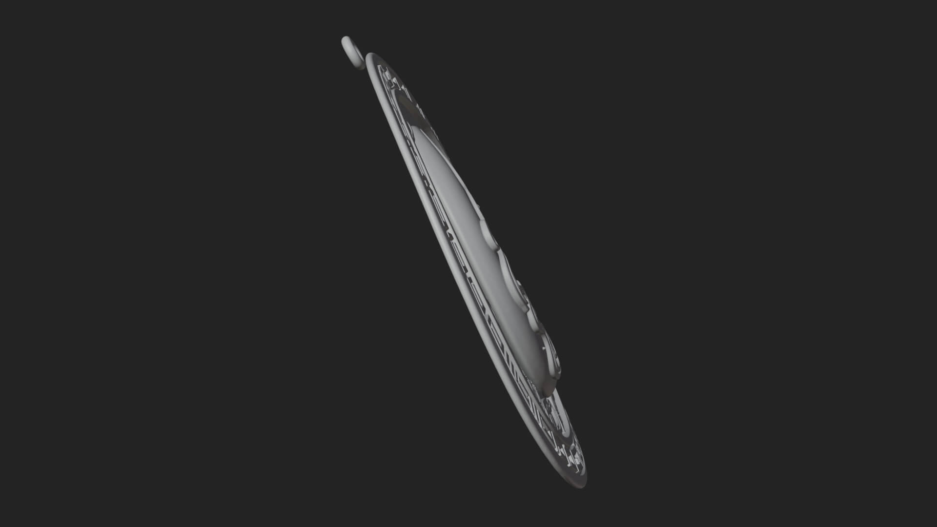 Moon Face Oval Relief Plaque Design 3 3D Print Model 3D Model