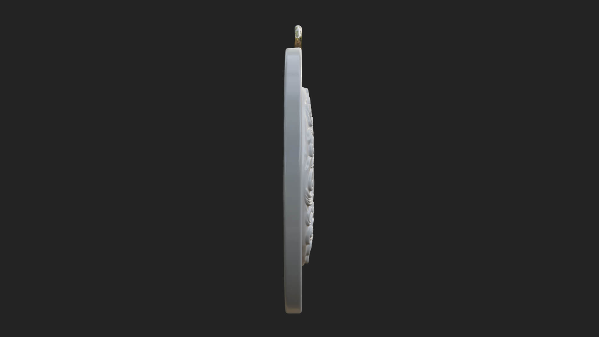 Moon Face Oval Relief Plaque Design 4 3D Print Model 3D Model