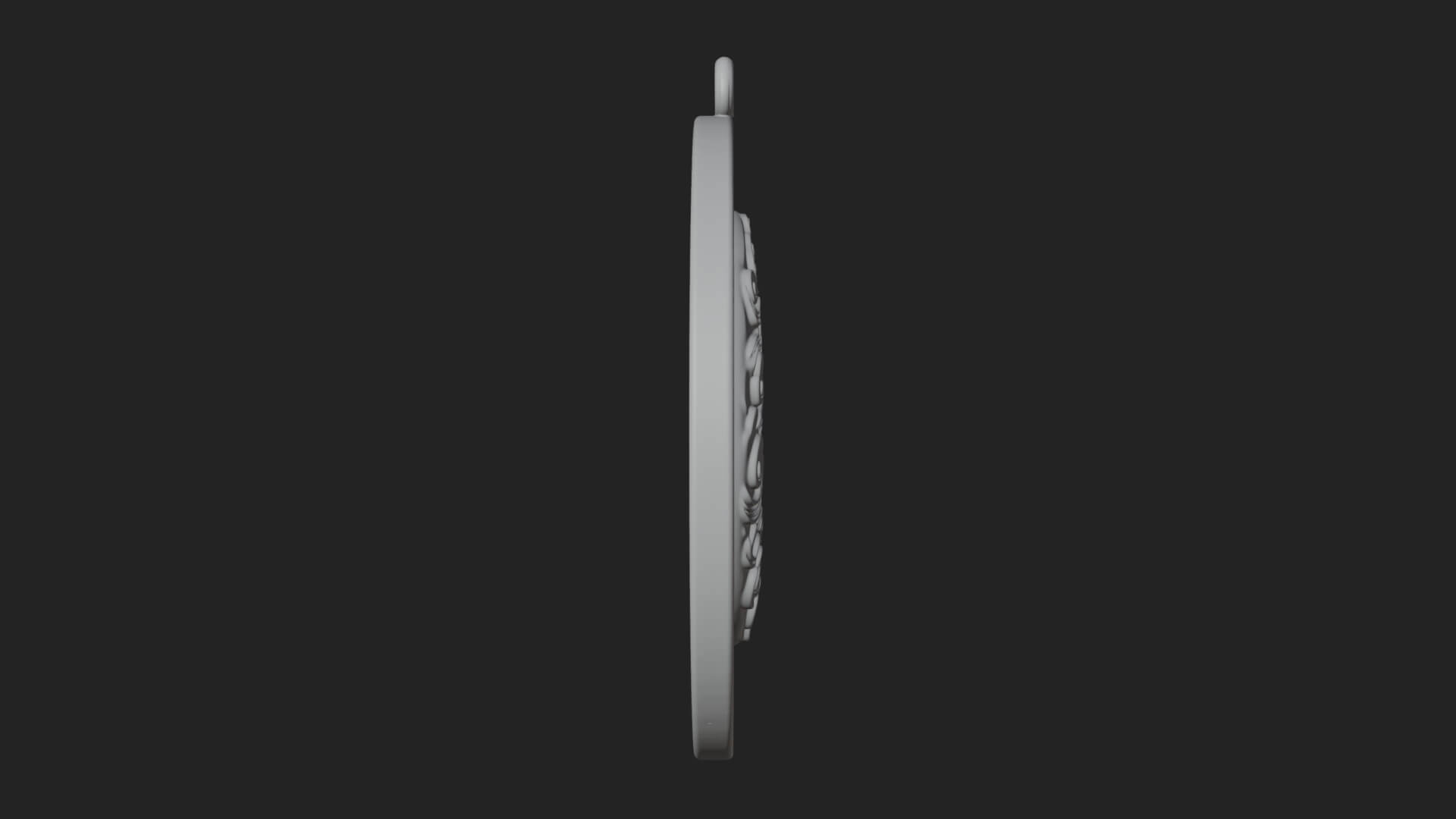 Moon Face Oval Relief Plaque Design 4 3D Print Model 3D Model