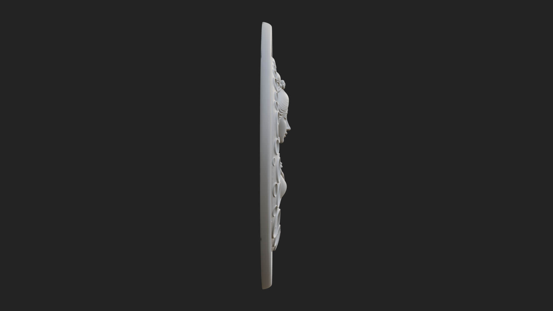 Moon Goddess Disc Plaque Design 1 3D Print Model 3D Model