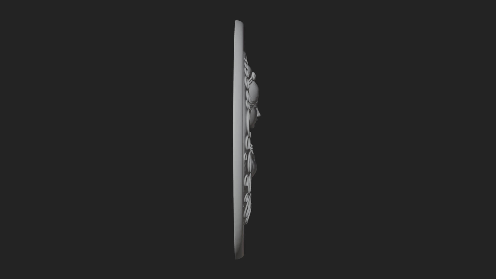 Moon Goddess Disc Plaque Design 1 3D Print Model 3D Model