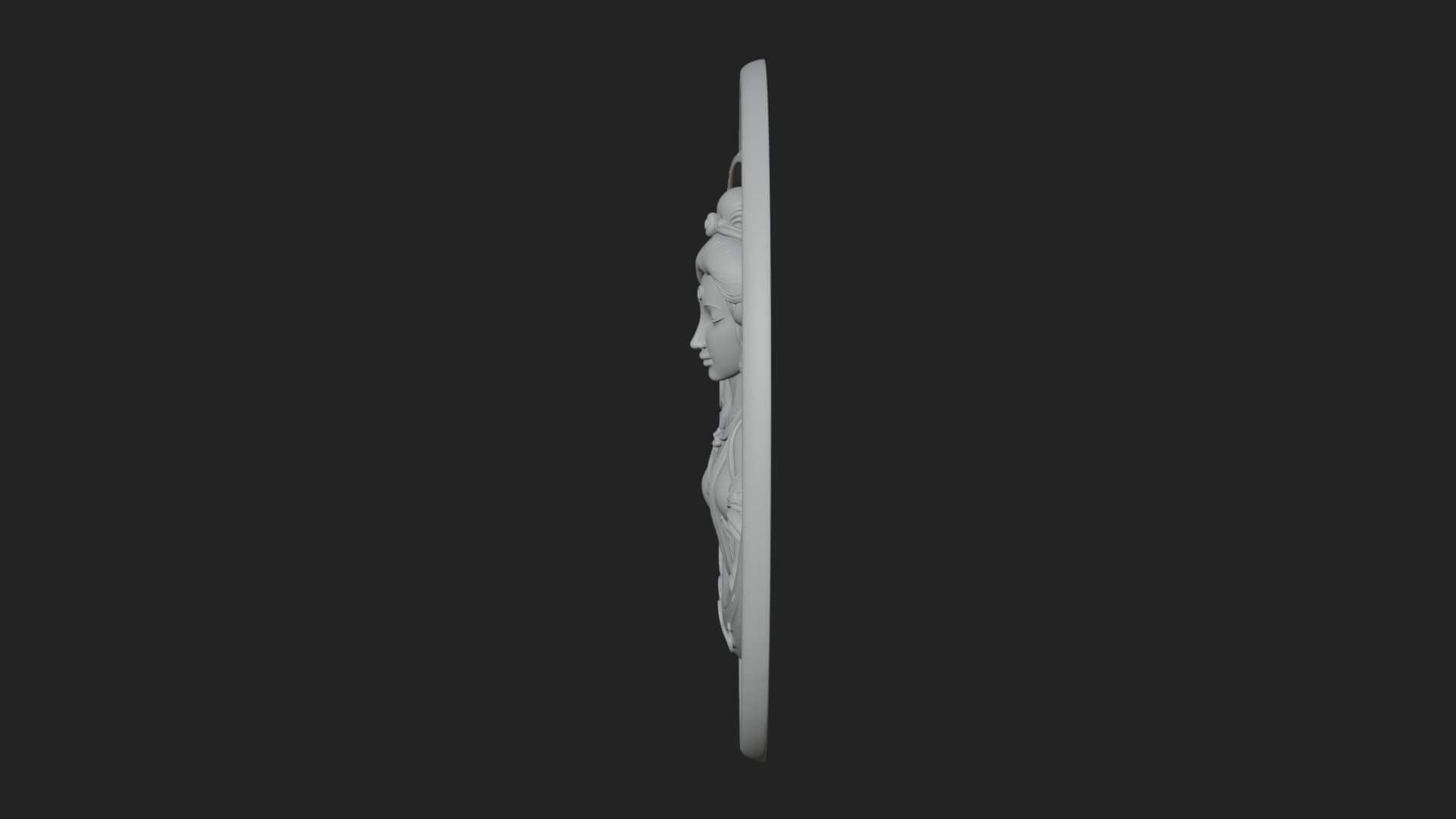 Moon Goddess Disc Plaque Design 1 3D Print Model 3D Model