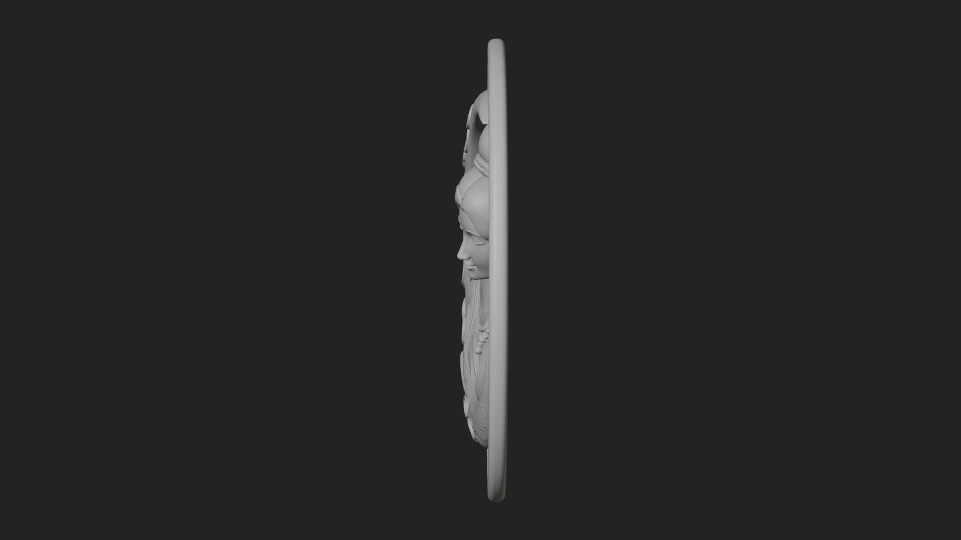 Moon Goddess Disc Plaque Design 3 3D Print Model 3D Model