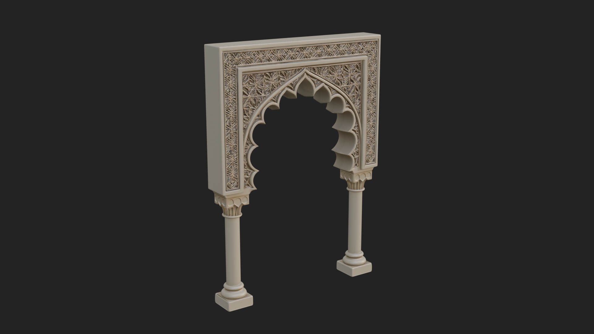 Moorish Arch Gateway Model Design 12 3D Print Model 3D Model