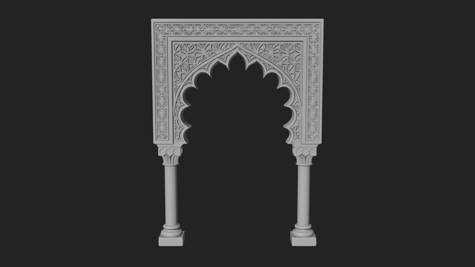 Moorish Arch Gateway Model Design 12 3D Print Model 3D Model