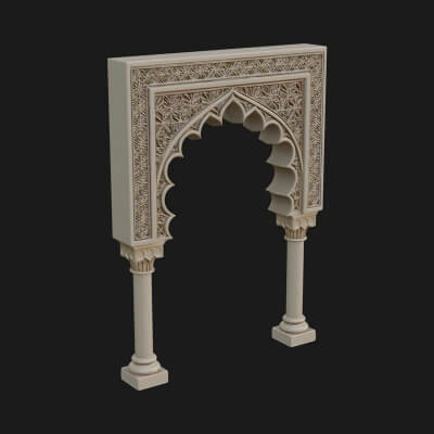 Moorish Arch Gateway Model Design 12 3D Print Model