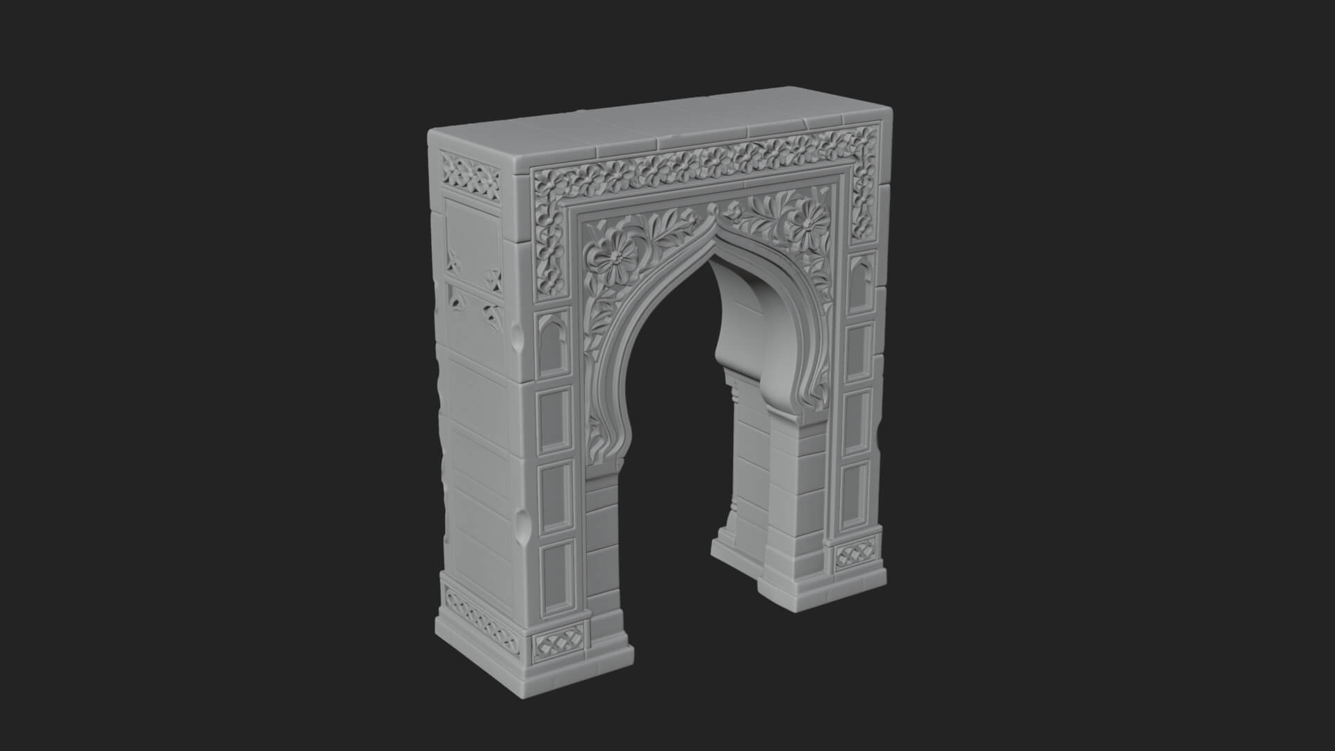 Moorish Arch Gateway Model Design 13 3D Print Model 3D Model