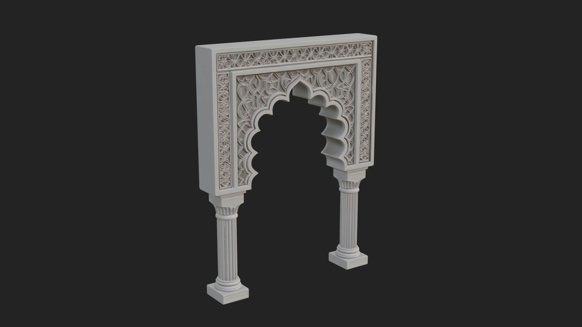 Moorish Arch Gateway Model Design 17 3D Print Model 3D Model