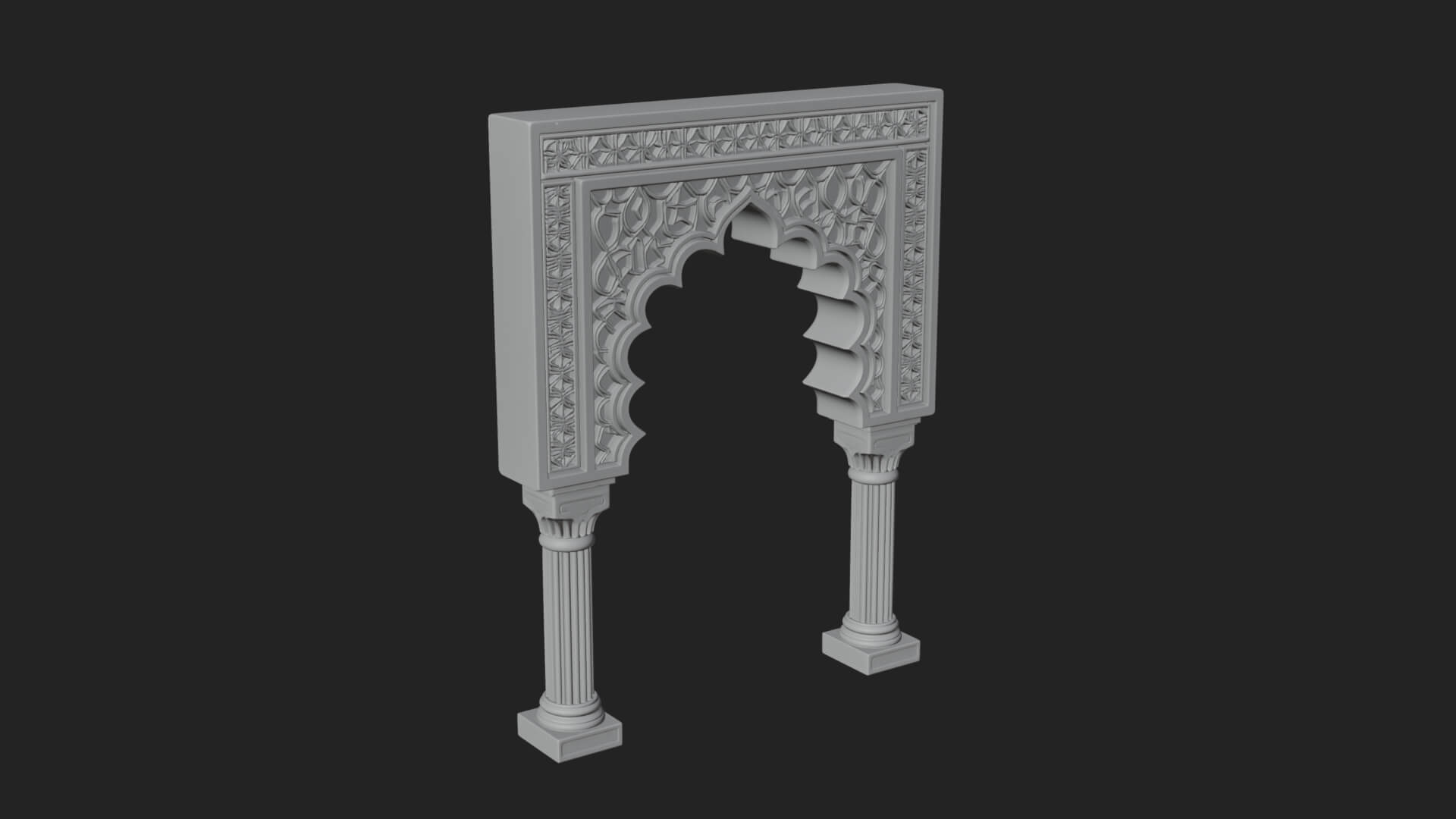 Moorish Arch Gateway Model Design 17 3D Print Model 3D Model