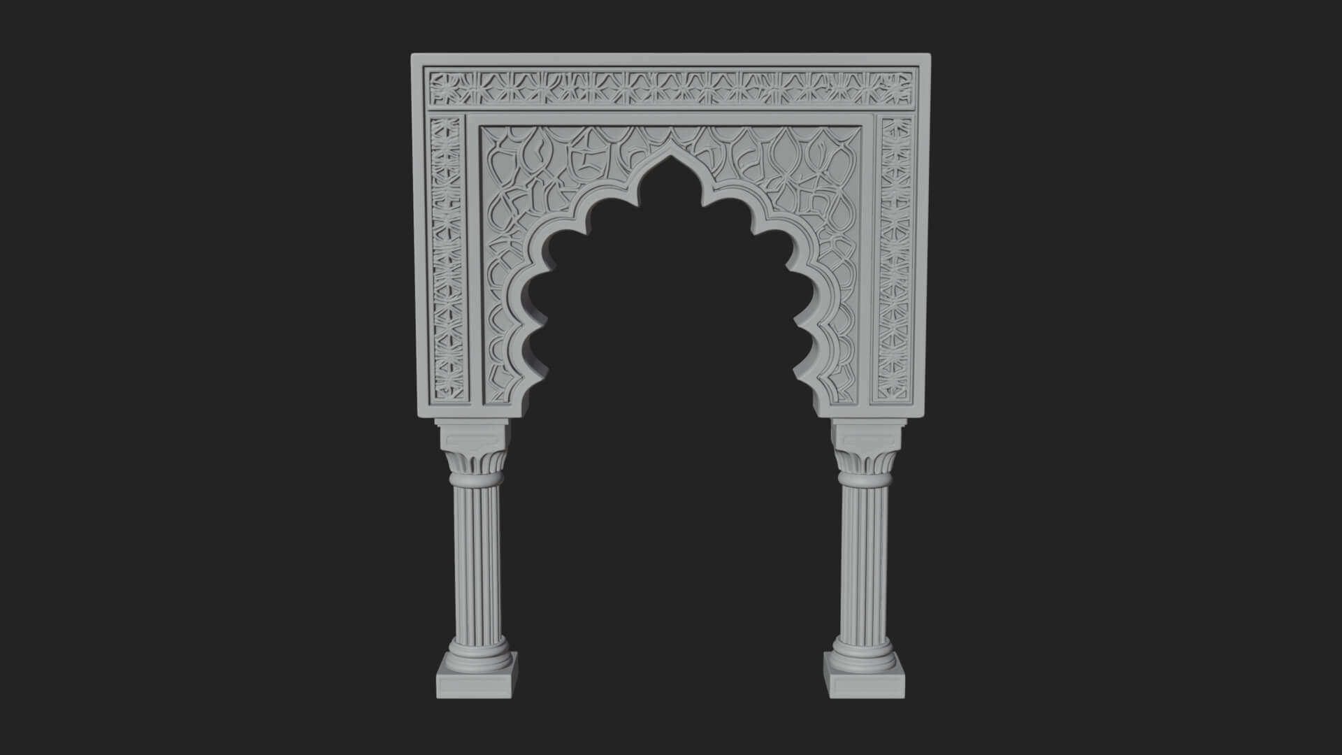 Moorish Arch Gateway Model Design 17 3D Print Model 3D Model