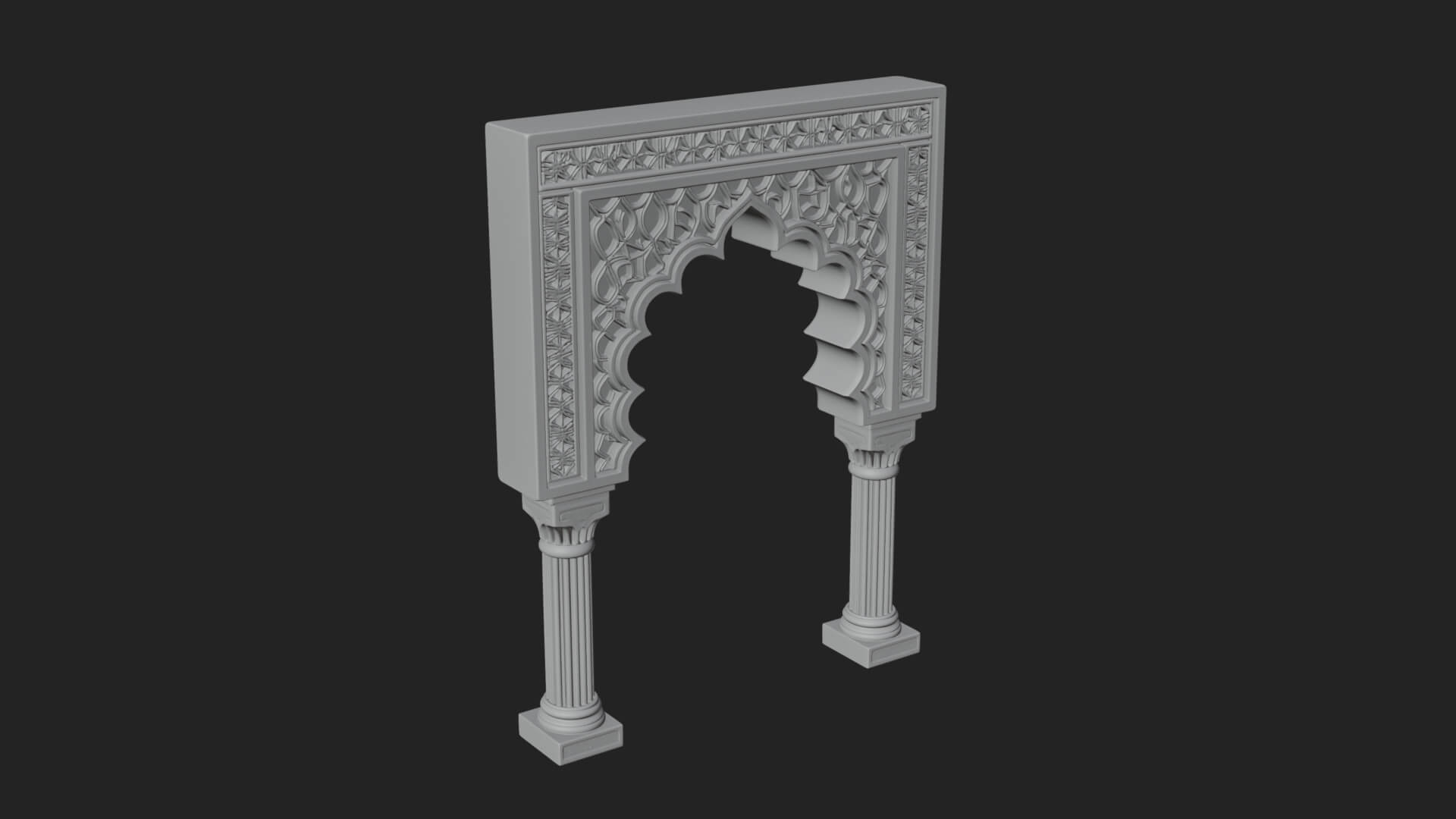 Moorish Arch Gateway Model Design 17 3D Print Model 3D Model
