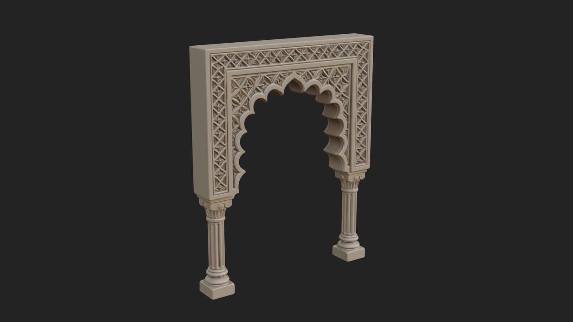 Moorish Arch Gateway Model Design 19 3D Print Model 3D Model