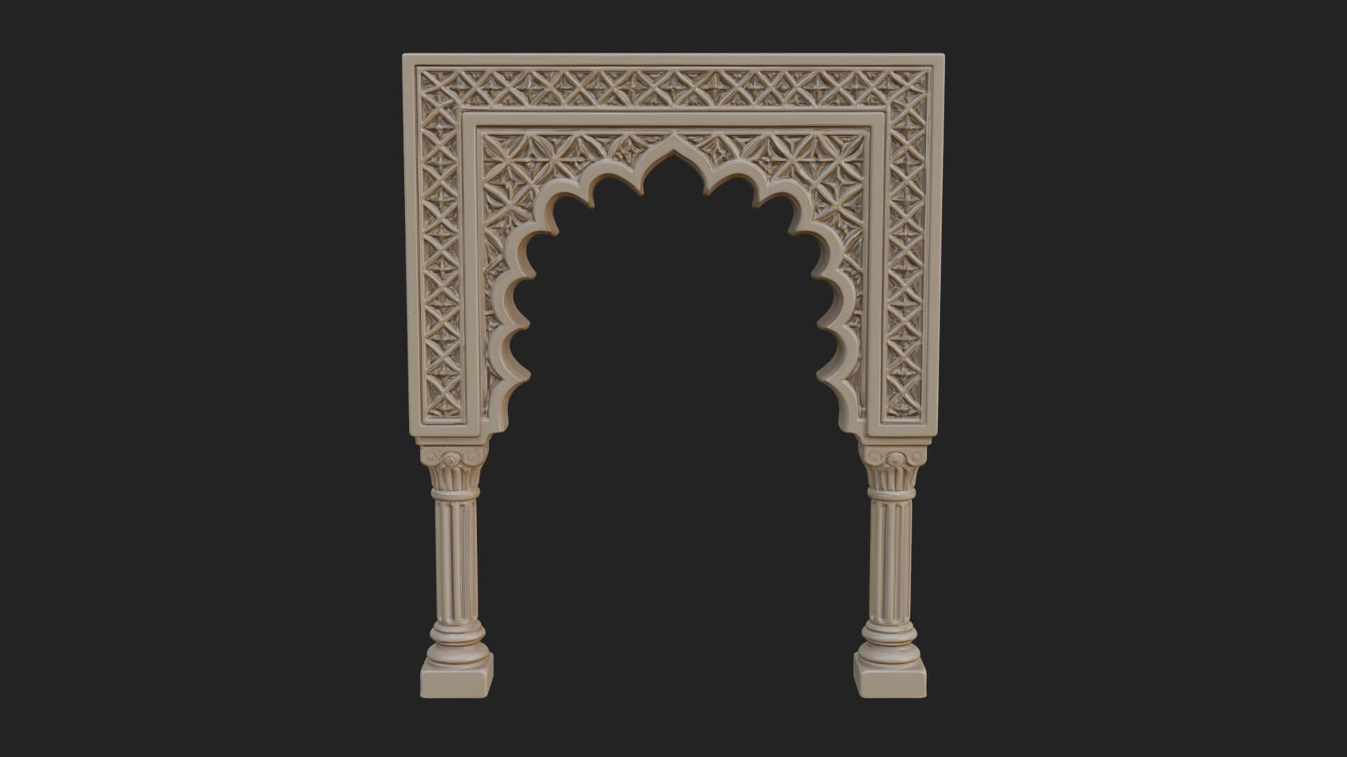 Moorish Arch Gateway Model Design 19 3D Print Model 3D Model