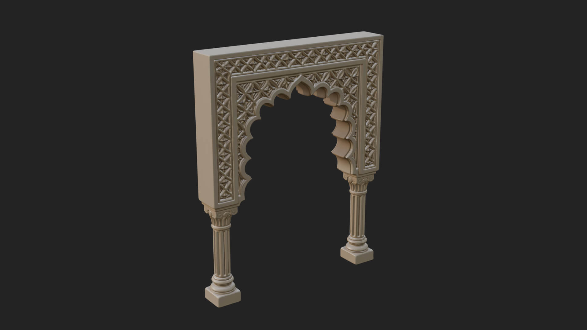 Moorish Arch Gateway Model Design 19 3D Print Model 3D Model