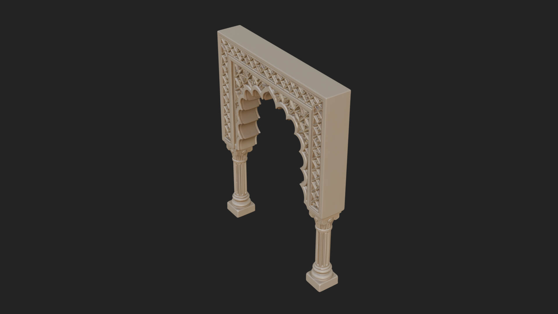 Moorish Arch Gateway Model Design 19 3D Print Model 3D Model