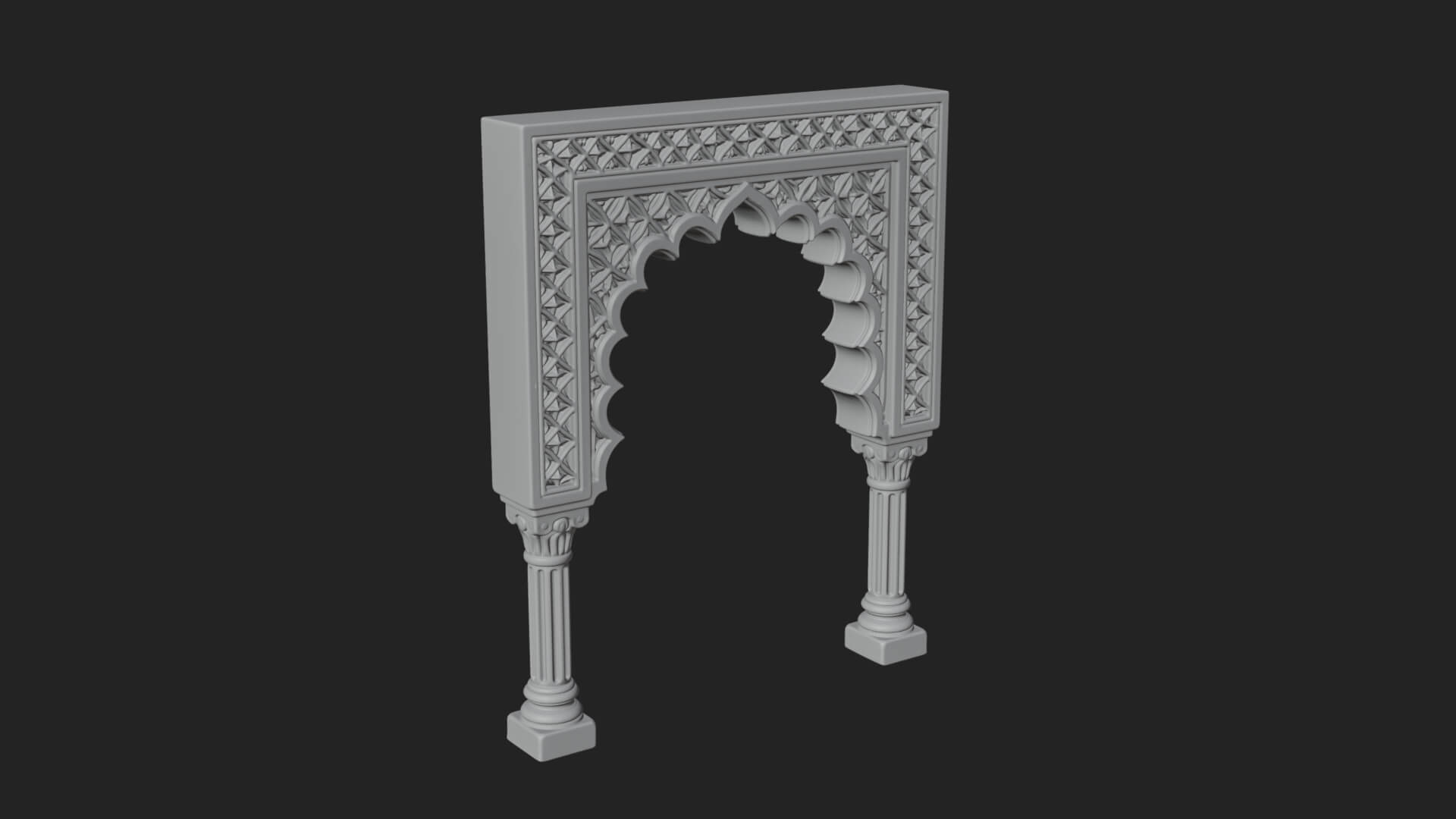 Moorish Arch Gateway Model Design 19 3D Print Model 3D Model