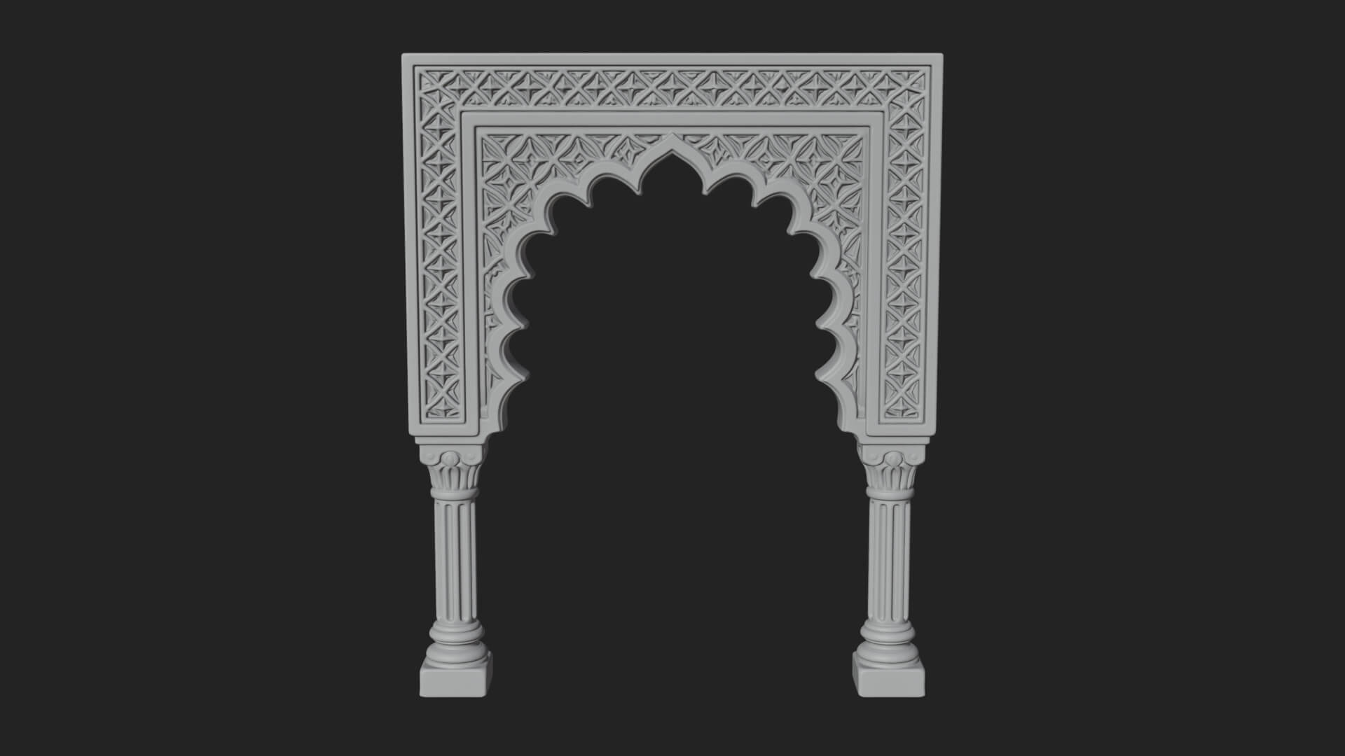 Moorish Arch Gateway Model Design 19 3D Print Model 3D Model