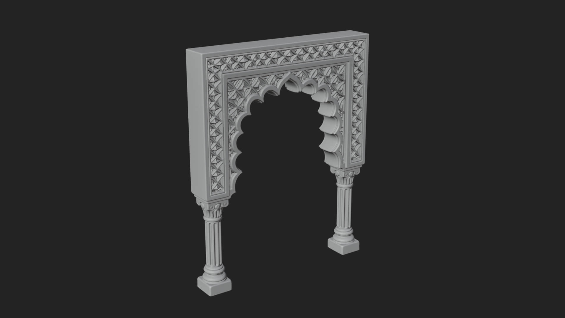 Moorish Arch Gateway Model Design 19 3D Print Model 3D Model