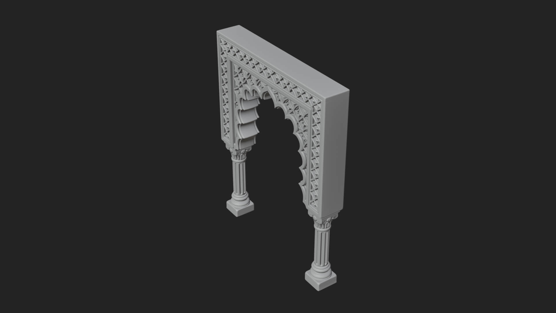 Moorish Arch Gateway Model Design 19 3D Print Model 3D Model