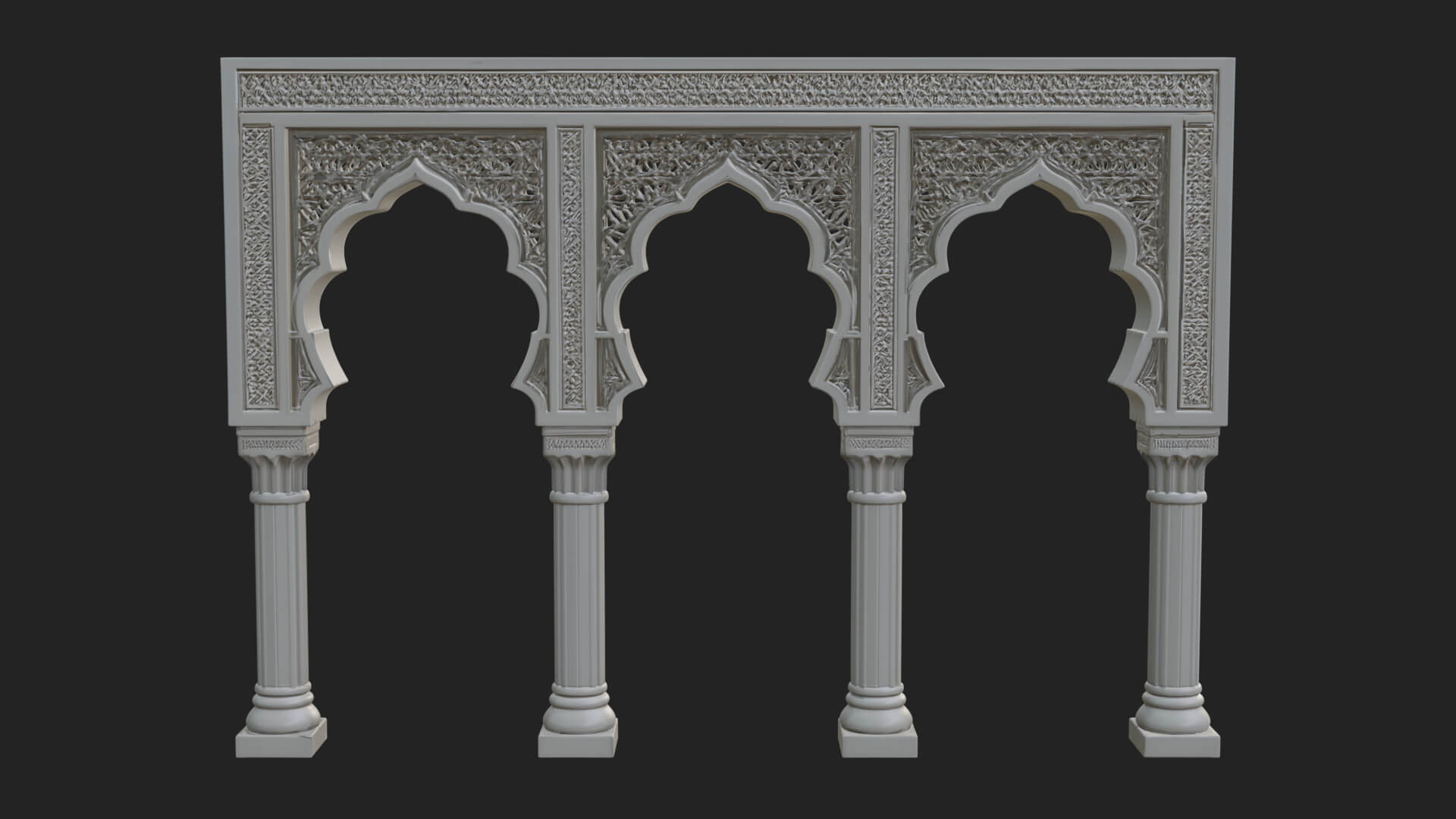 Moorish Arch Gateway Model Design 21 3D Print Model 3D Model