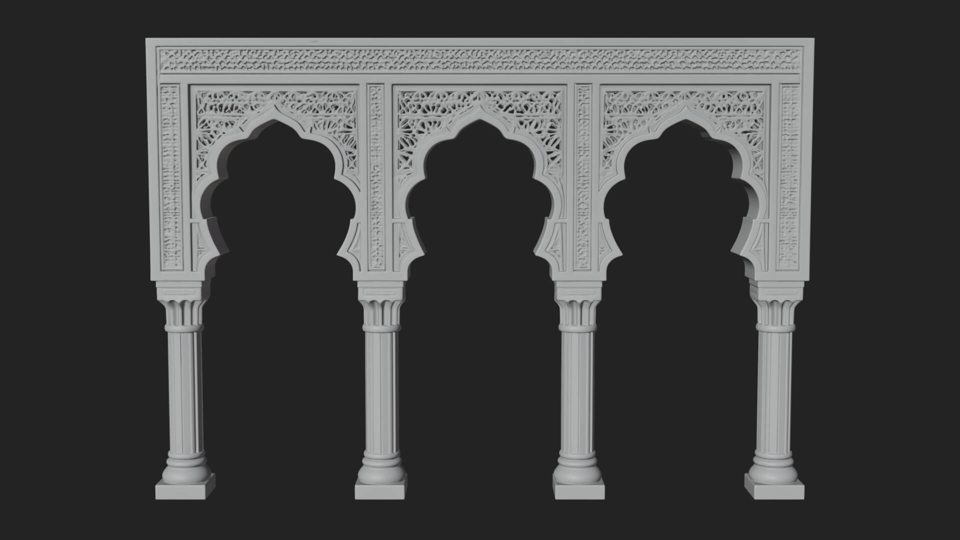 Moorish Arch Gateway Model Design 21 3D Print Model 3D Model