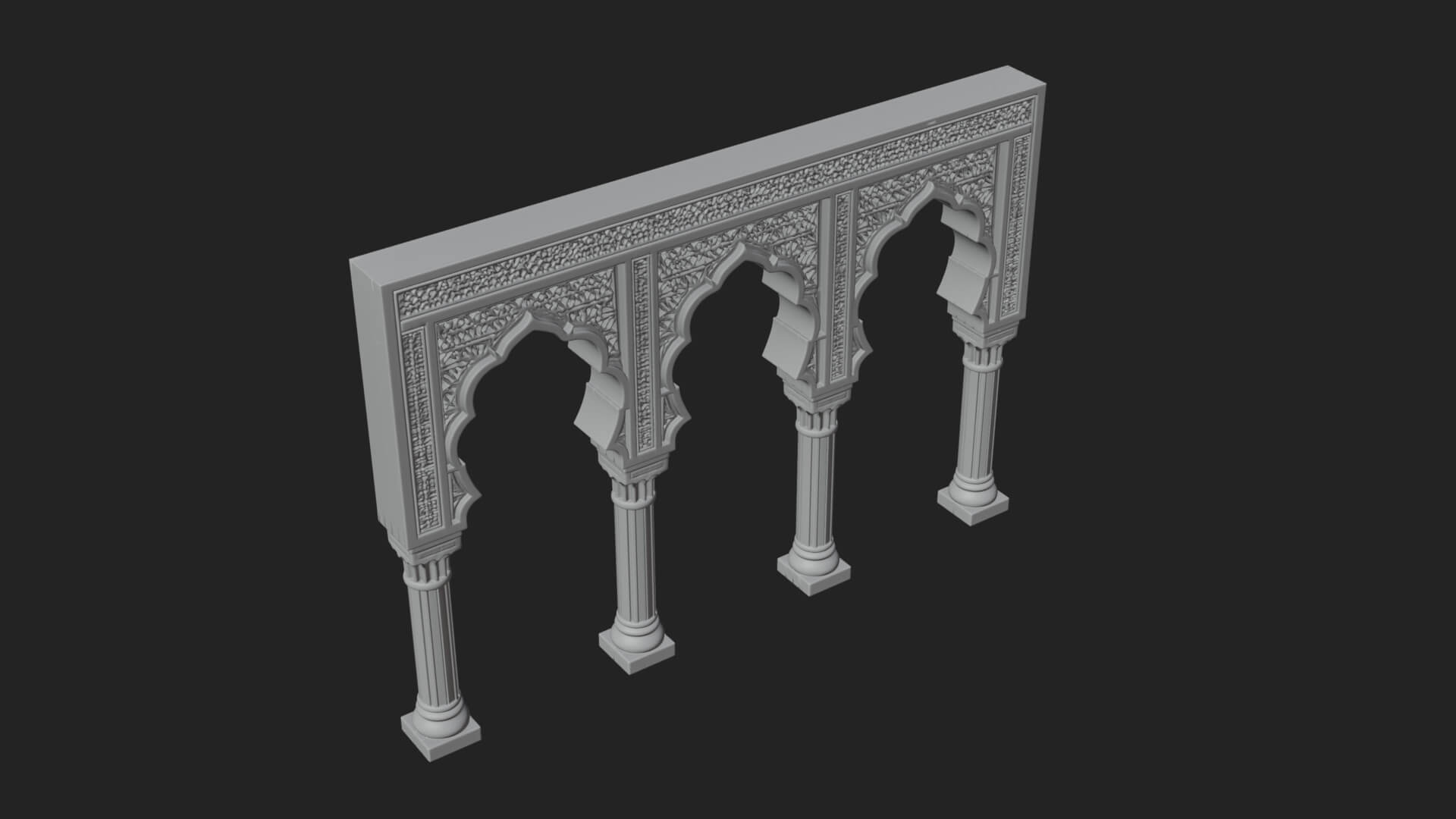 Moorish Arch Gateway Model Design 21 3D Print Model 3D Model