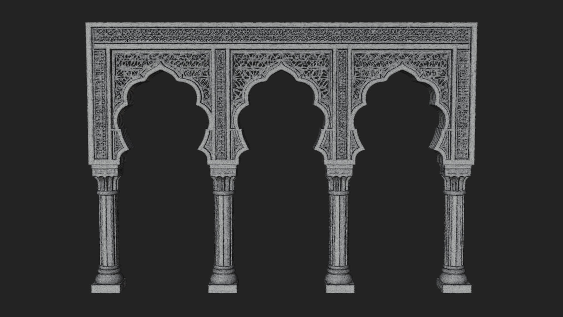 Moorish Arch Gateway Model Design 21 3D Print Model 3D Model