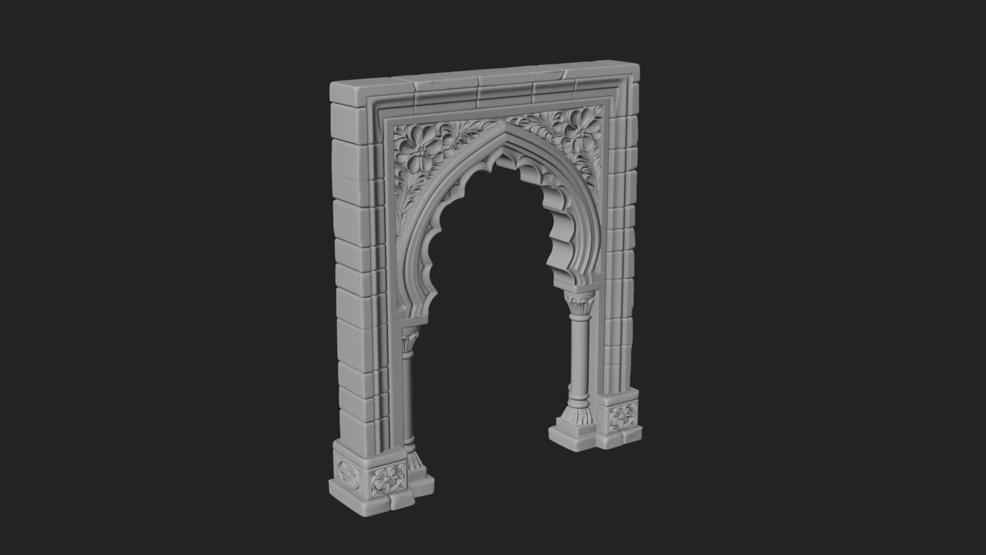 Moorish Arch Gateway Model Design 22 3D Print Model 3D Model