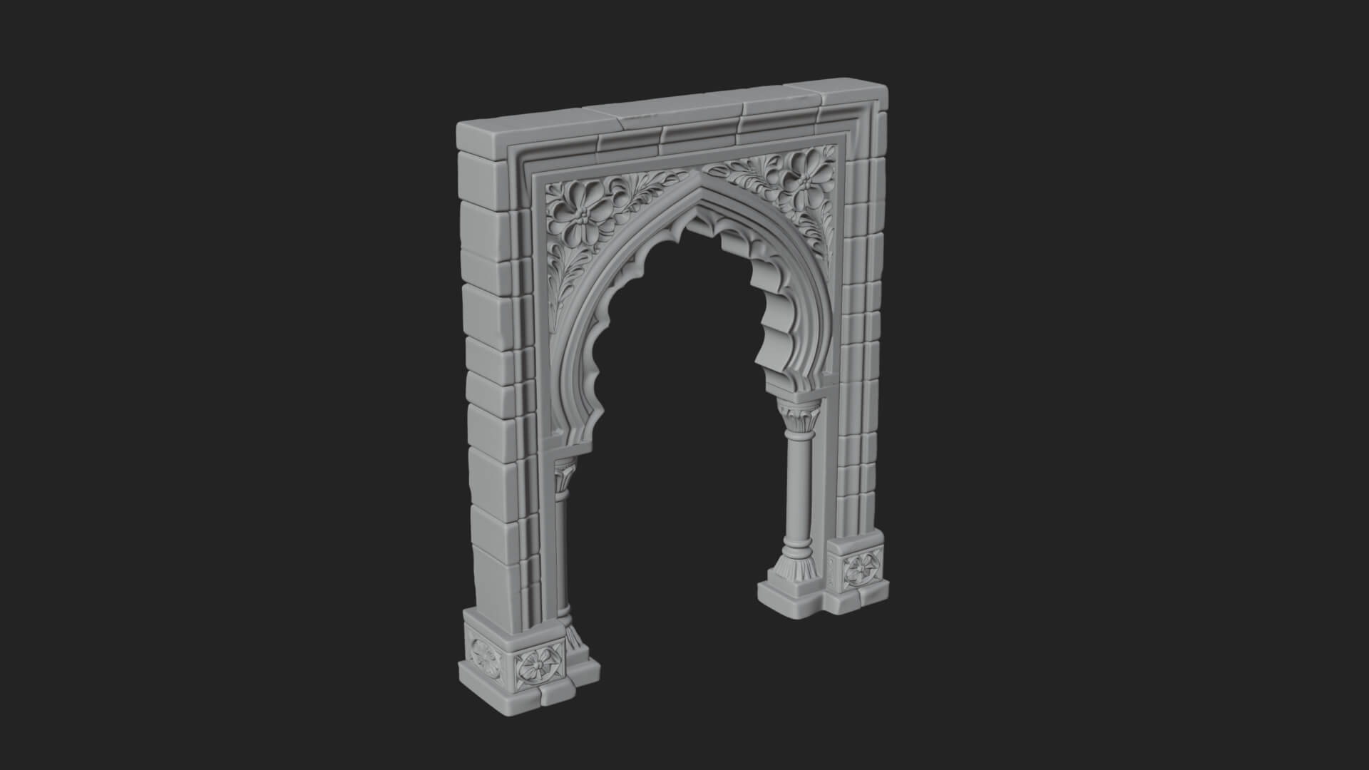 Moorish Arch Gateway Model Design 22 3D Print Model 3D Model
