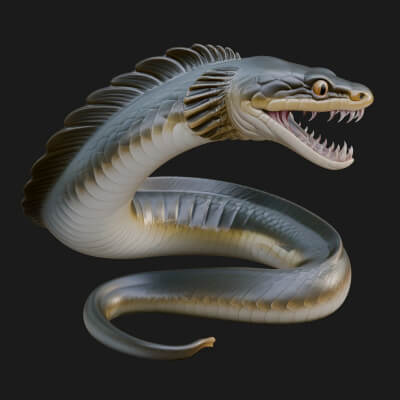 Moray Eel Statue Design 2 3D Print Model