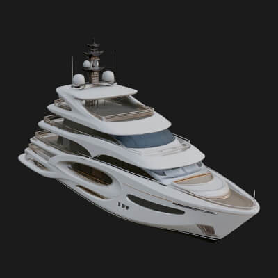 Motor Yacht Model Design 42 3D Print Model