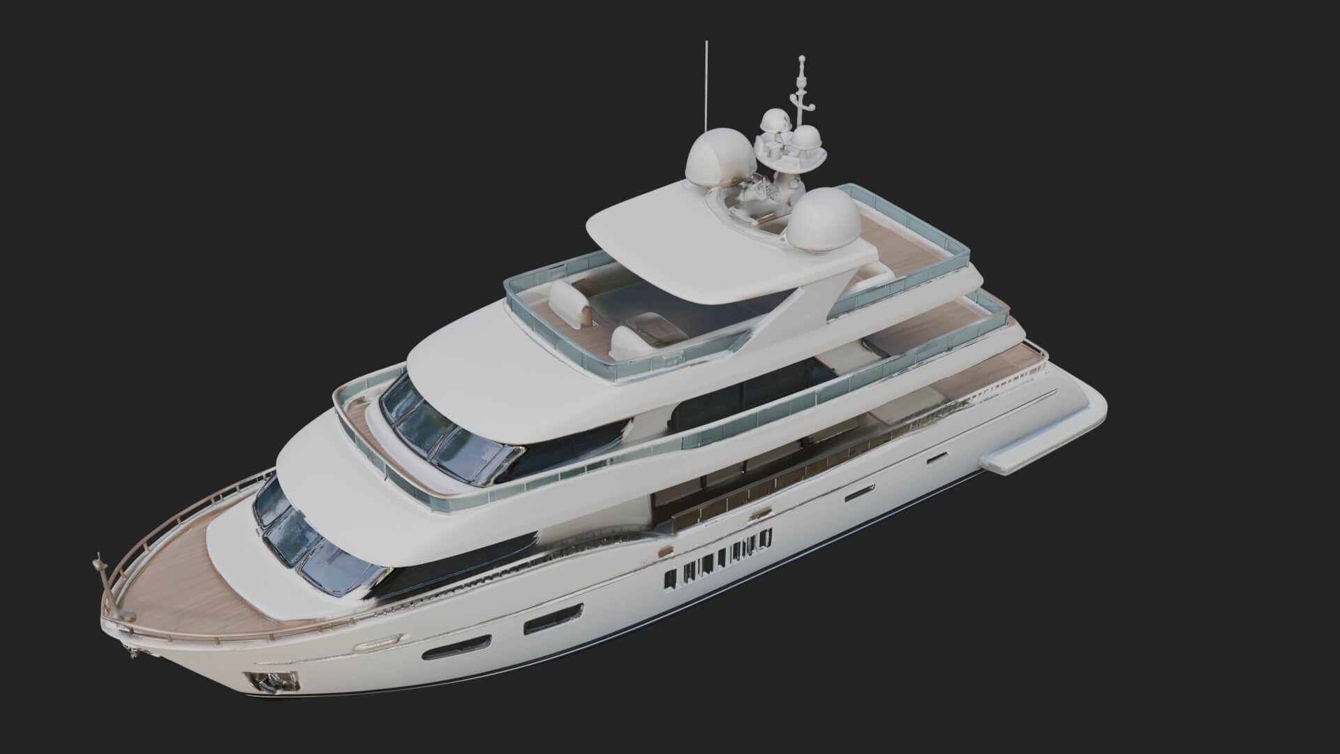 Motor Yacht Model Design 58 3D Print Model 3D Model