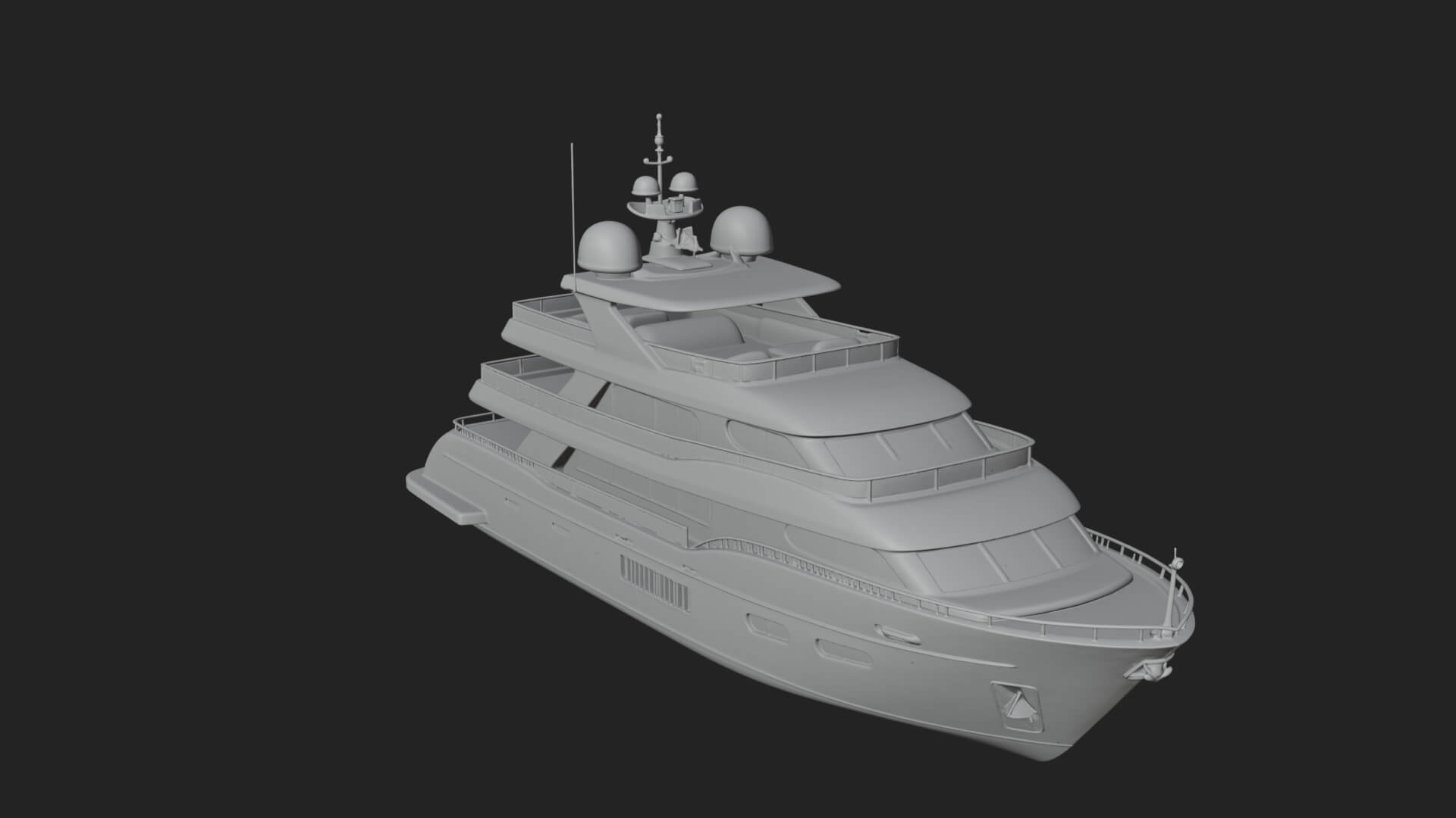 Motor Yacht Model Design 58 3D Print Model 3D Model