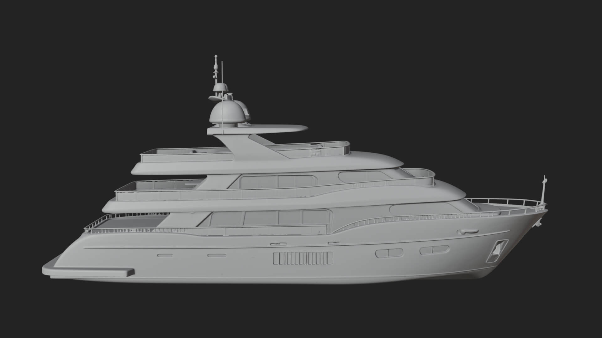 Motor Yacht Model Design 58 3D Print Model 3D Model
