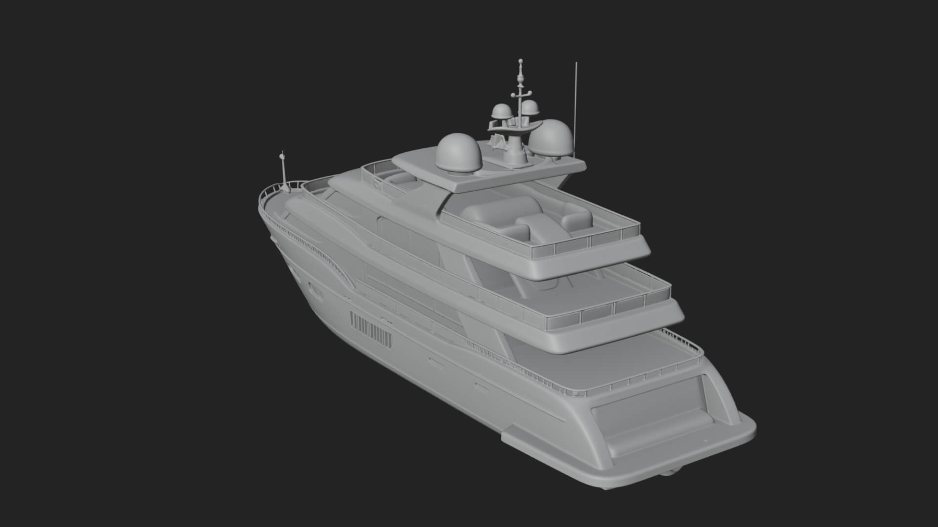 Motor Yacht Model Design 58 3D Print Model 3D Model
