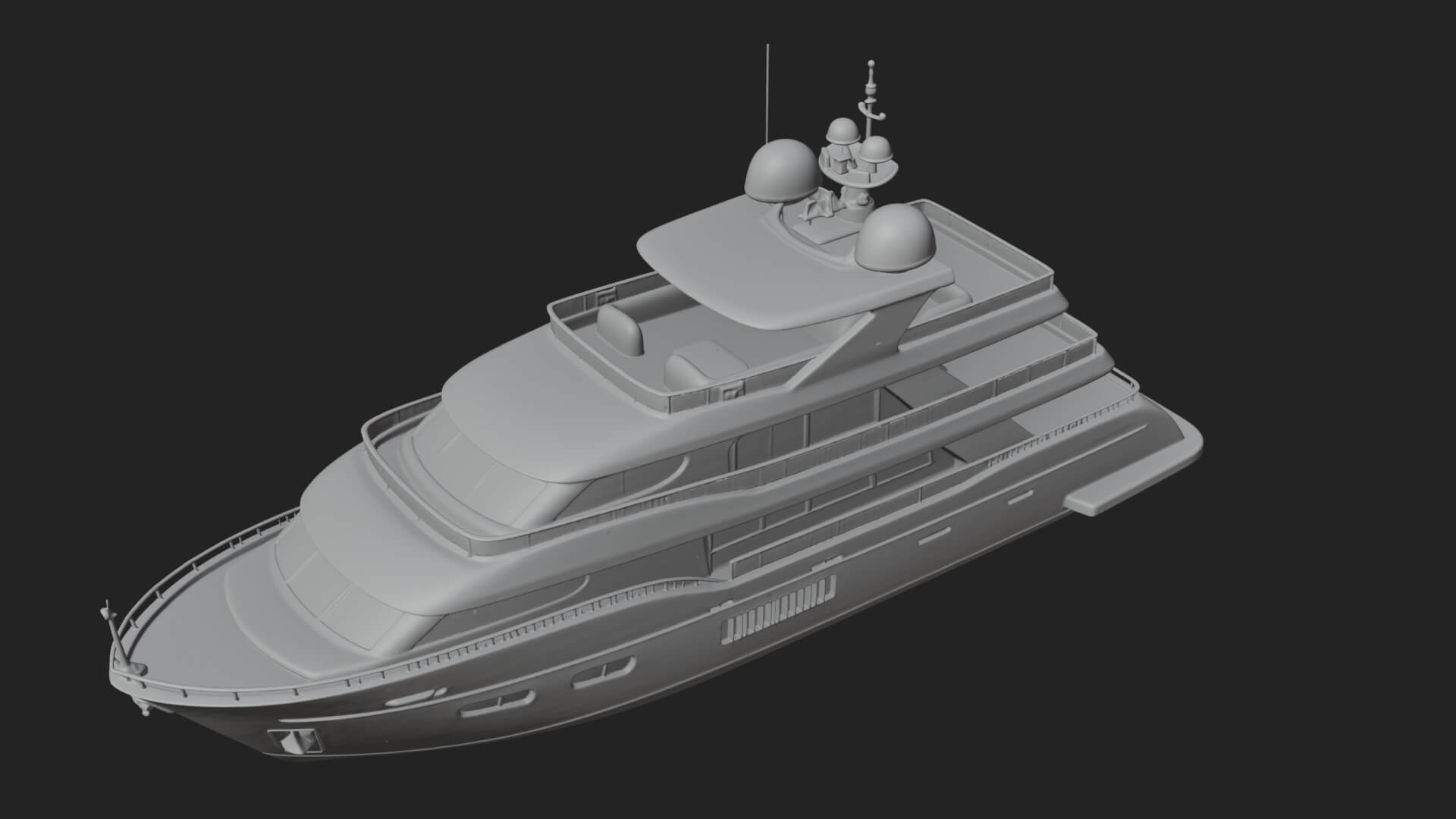 Motor Yacht Model Design 58 3D Print Model 3D Model