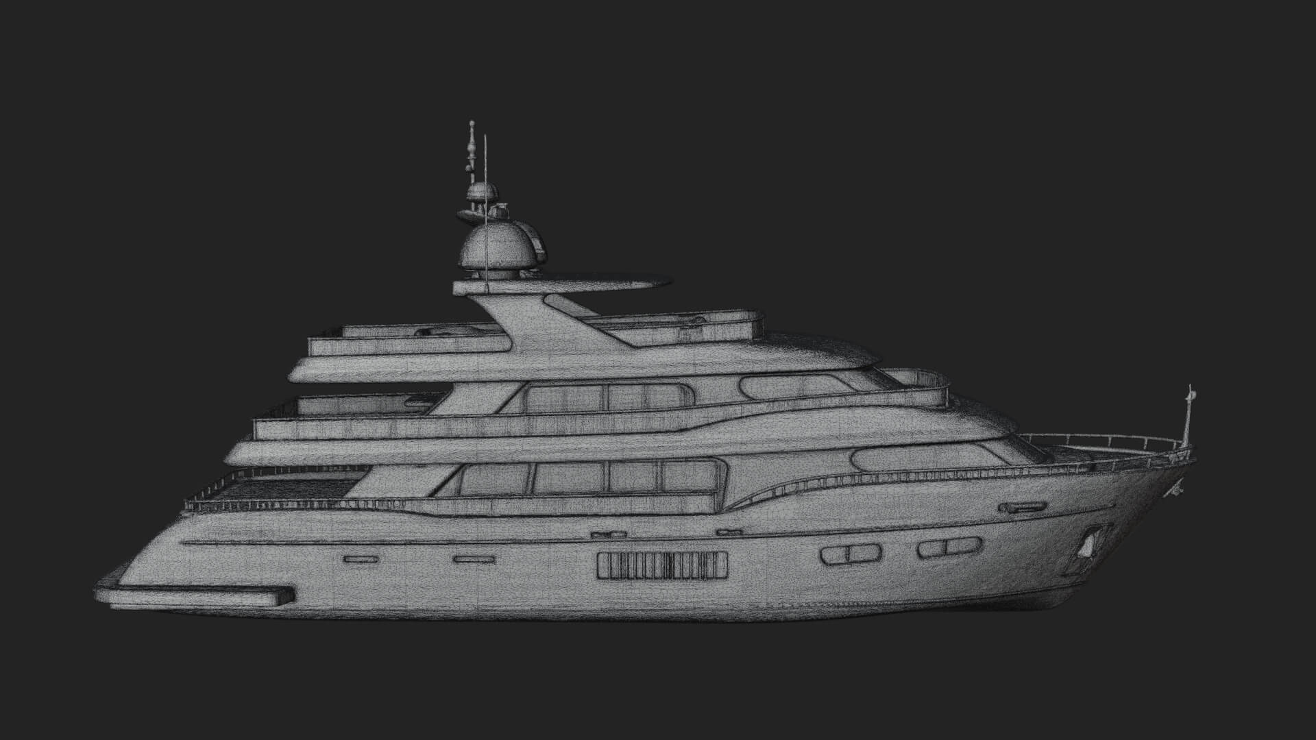 Motor Yacht Model Design 58 3D Print Model 3D Model