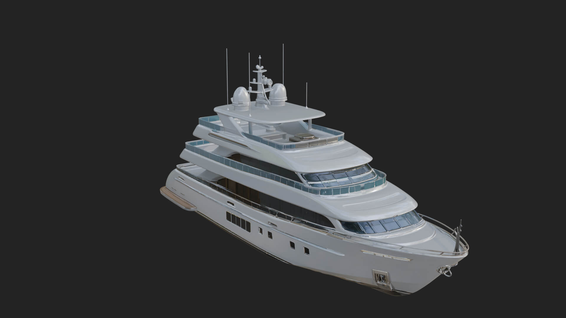 Motor Yacht Model Design 59 3D Print Model 3D Model