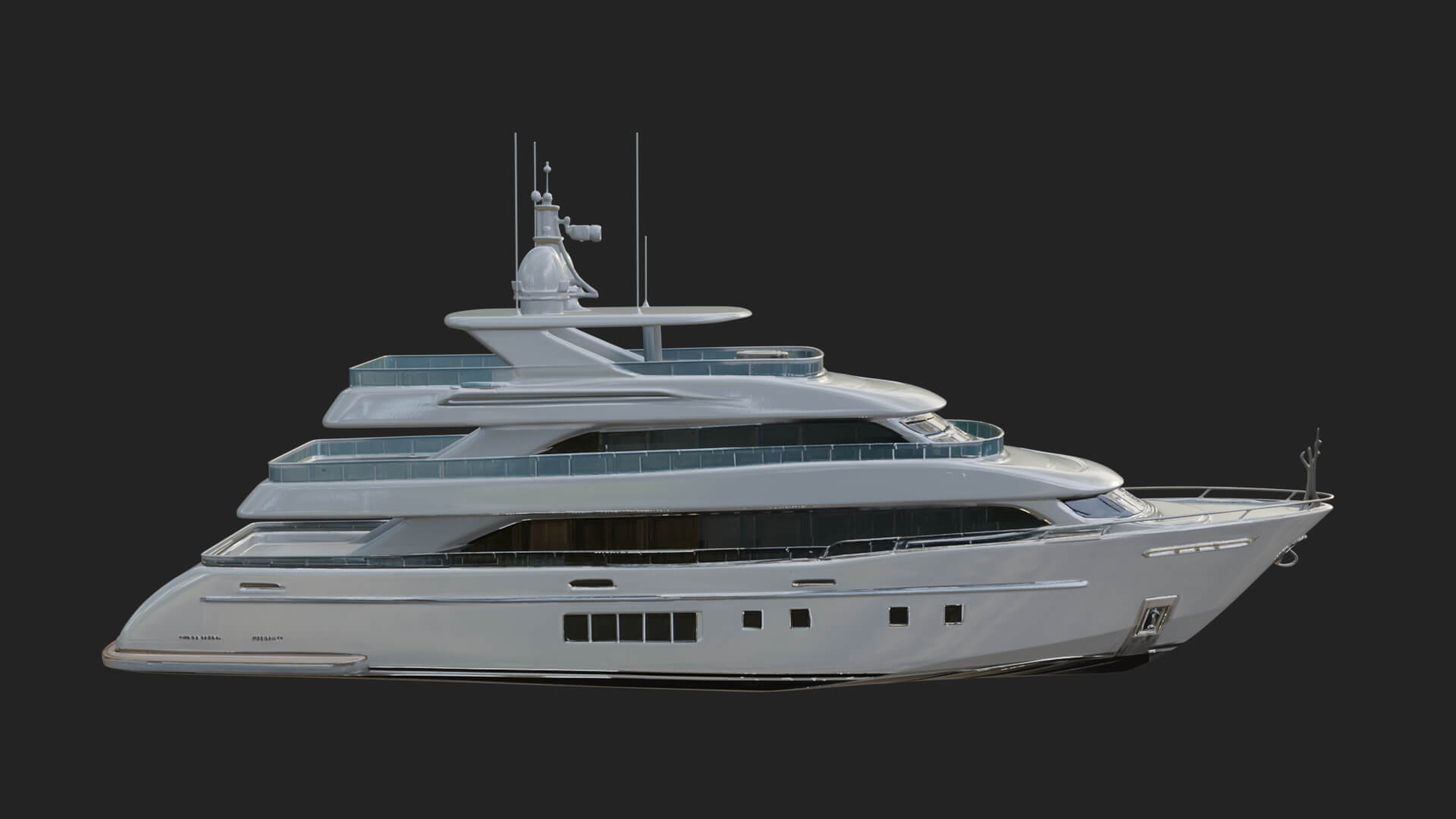 Motor Yacht Model Design 59 3D Print Model 3D Model